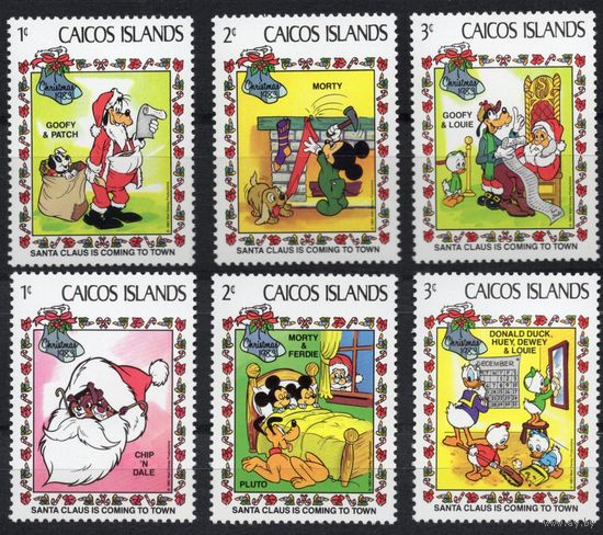 Кайкос 1983. Мультики Дисней Mi 22-27  (6 марок из серии 9 марок)