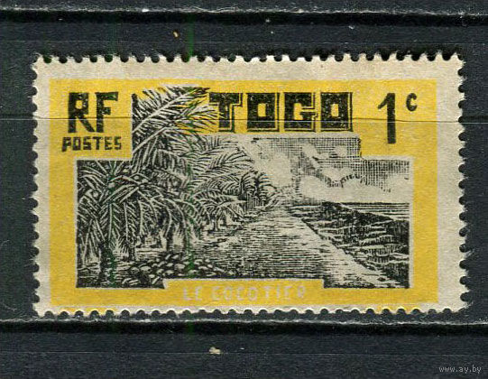 Французские колонии - Того - 1924 - Кокосовая плантация 1С - [Mi.65] - 1 марка. Чистая без клея.  (Лот 82Fg)-T25P15