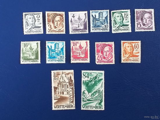 Германия Вюртемберг, французская зона 1947 Стандарт** полная серия