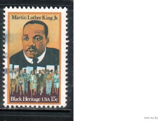 США-1979, (Мих.1372) , гаш. , Личности, Мартин Лютер Кинг (одиночка)