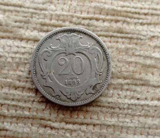Werty71 Австрия 20 геллеров 1893
