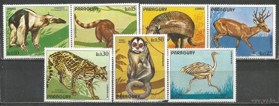 Парагвай. Южно-Американская фауна. 1972г. St#2412-18. Серия.