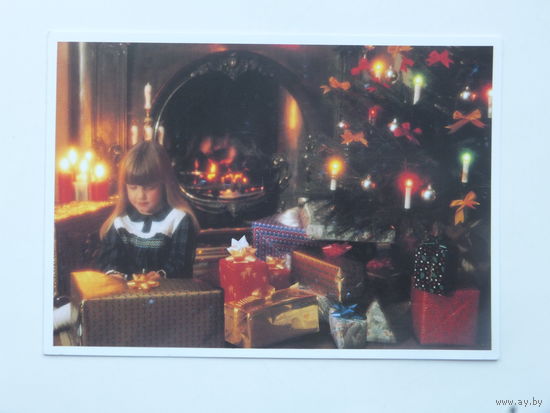 Франция с новым годом 1987 10х15 см