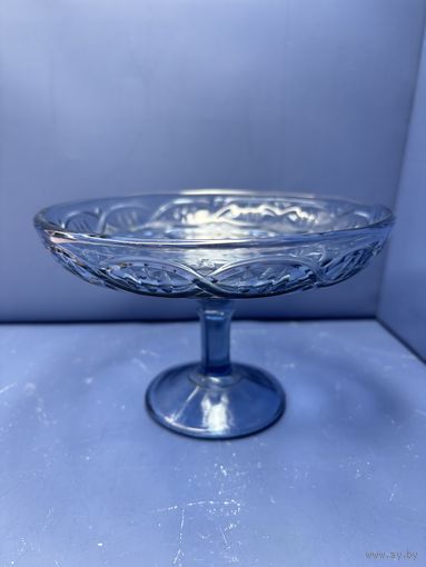 Конфетница синее стекло СССР