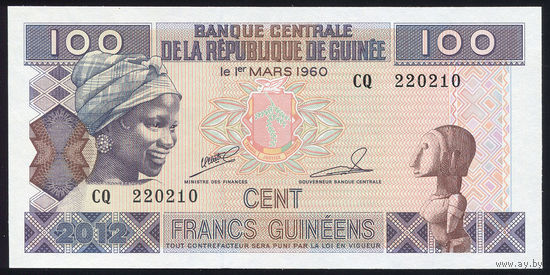 GUINEA/Гвинея_100 Francs_2012_Pick#35.b_UNC