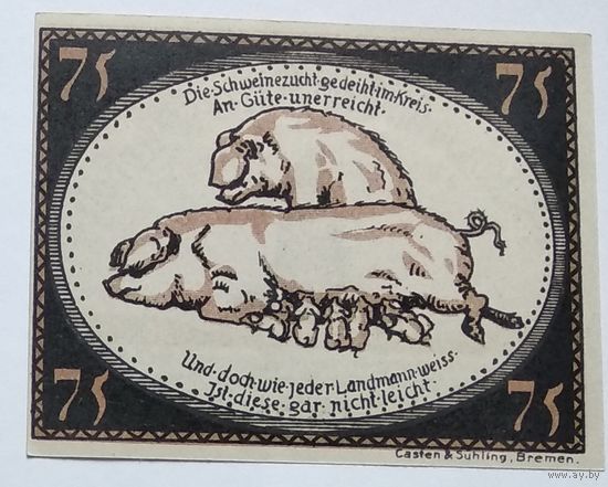 Германия, Нотгельд Liephok 75 Пфеннигов 1921 --215
