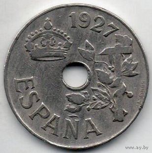 КОРОЛЕВСТВО ИСПАНИЯ. 25 СЕНТИМО 1927