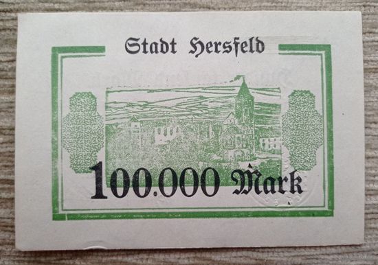Werty71 Германия 100000 марок 1923 банкнота Бад-Херсфельд Редкий