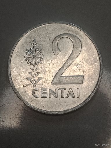 Литва 2 цента 1991 года .