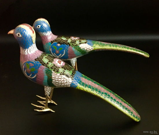 ФАЗАНЫ.. перегородчатые Эмали.. Редкость!