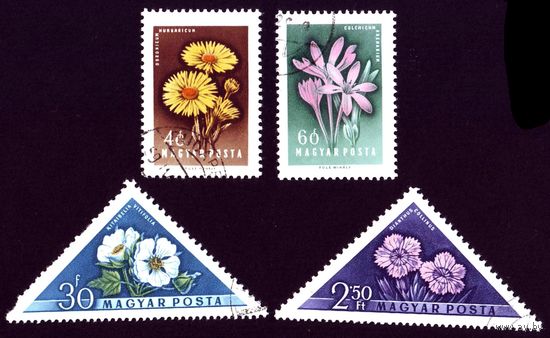 Цветы Венгрия 1958 год 4 марки