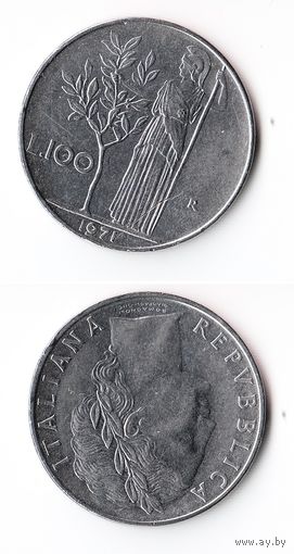 100 лир Италия 1971 года