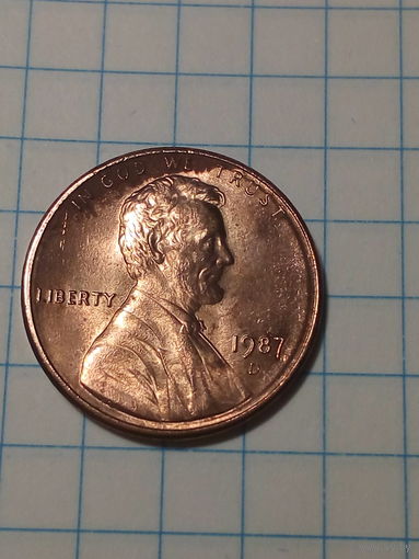 1 цент США 1987 D год