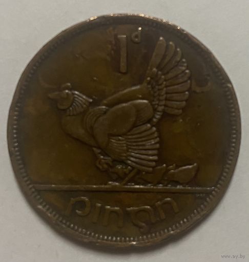 Монета 1 пенни 1963 год. Ирландия