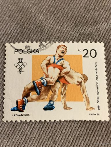 Польша 1988. Олимпиада Сеул-88. Борьба. Марка из серии