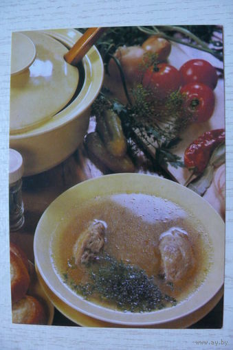 Рецепты, 1987; Рассольник "Московский" (10*15 см).