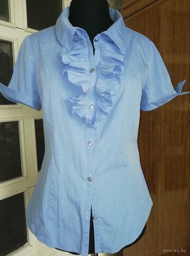 Красивая блуза-рубашка из приятного нежного 100% cottona, 44-46 размера.