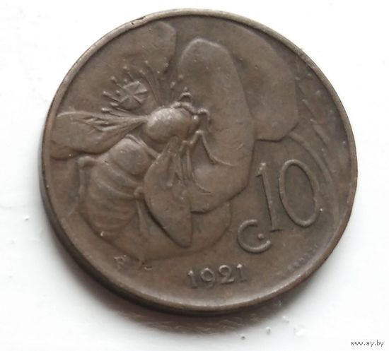 Италия 10 чентезимо, 1921 2-11-4