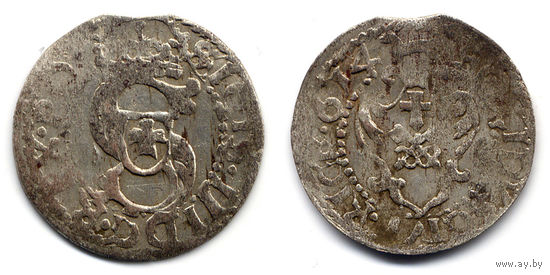 Шеляг 1614, Сигизмунд III Ваза, Рига. Очень редкий вариант с сокращенной датой '614', R6!