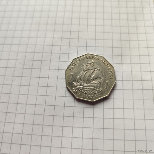 1 доллар 1991  года  Восточно-Карибских государств.