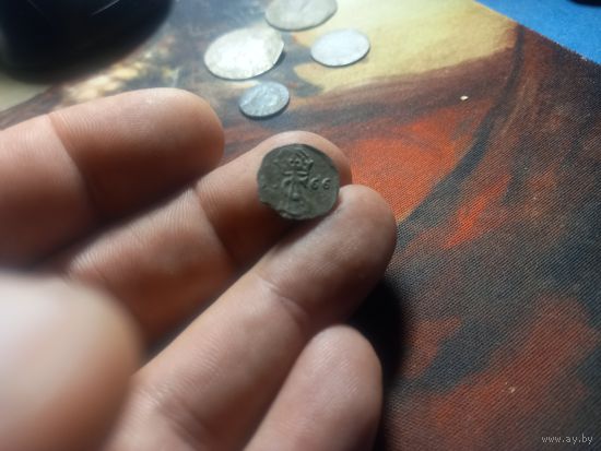 Двойной денарий 1566 г. ВКЛ Сигизмунд Август
