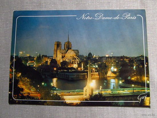 С026-0102 Открытка Париж Собор Парижской Богоматери Нотр-Дам Чистая начало 1990-х