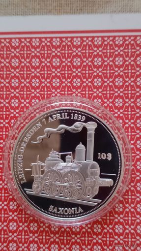Науру 10 долларов 2010 паровоз Саксония
