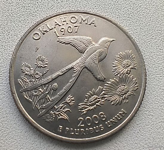США 1/4 доллара, 2008 Квотер штата Оклахома D 2-8-16