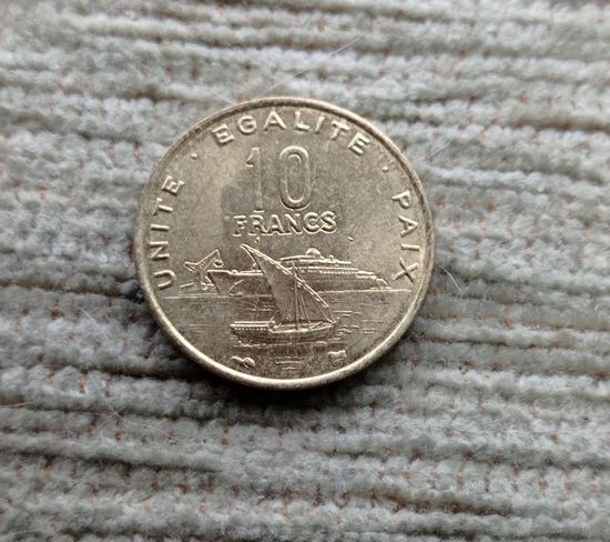 Werty71 Джибути 10 франков 1996 Корабль