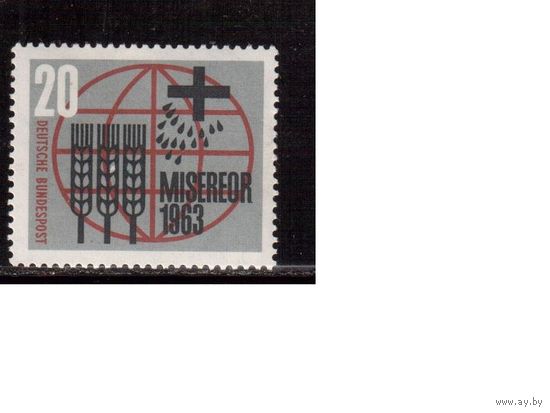 Германия(ФРГ)-1963,(Мих.391), *(след от накл.), Борьба с голодом