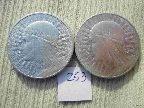 10 злотых 1932 и  1933 гг одним лотом