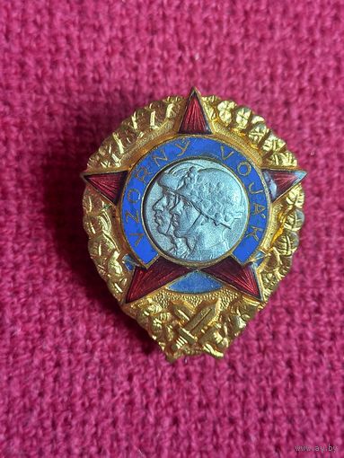 Знак Народной Армии ЧССР Отличный солдат. Винт эмаль тяжелый.