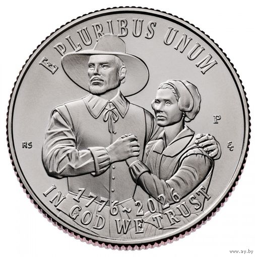 25 центов 2026 США 250 лет независимости США. Мейфлауэр UNC двор P