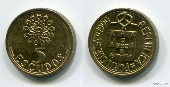 Португалия. 5 эскудо (1999, aUNC)