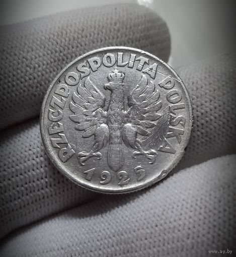 2 злотых 1925. Жница. Без точки после даты. R