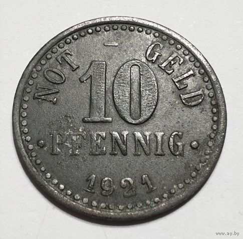 10 пфеннигов 1921 год.