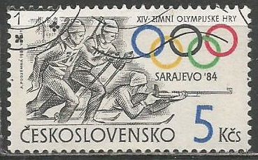 Чехословакия. Олимпиада Сараево'84. Биатлон. 1984г. Mi#2753.