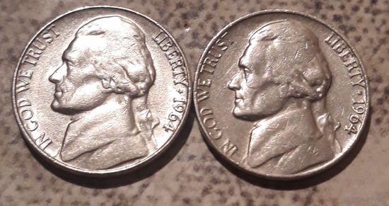 5 центов  1964 Р и D США Джеферсон