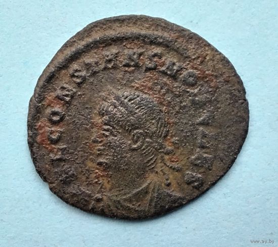 Римская империя до V в., фоллис. Император - Флавий Юлий Констант (333-350 гг.) Портрет влево. - 11.