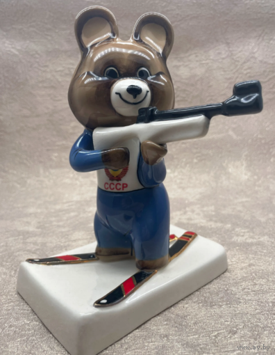 Статуэтка Олимпийский Мишка Биатлонист Вербилки