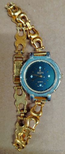 Винтажные наручные марки Bijin Сделано в японии браслет Au  работоспособность не известна , браслет целый застежка рабочая .