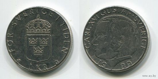 Швеция. 1 крона (1989)