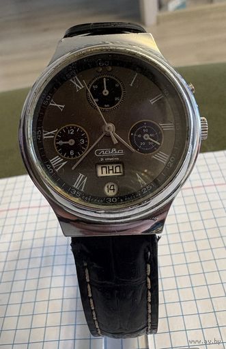 Механические часы Слава с псевдохронографом . Редкие