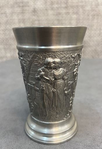 Оловянная рюмка BMF Германия. Высота 6.7 см. 50 мл