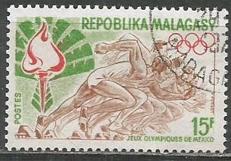 Республика Мадагаскар. Олимпиада Мехико'68. 1969г. Mi#605.