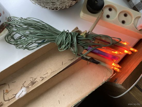 ГЕРЛЯНДА ретро рабочая ( НЕОНОВЫЕ свечи )