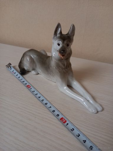 Статуэтка овчарка, ЛФЗ, фарфор