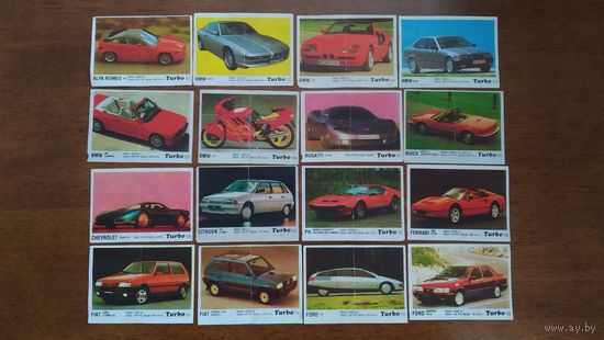 Вкладыши от жвачки Турбо TURBO 3 серия 121-190 Полная коллекция 70шт