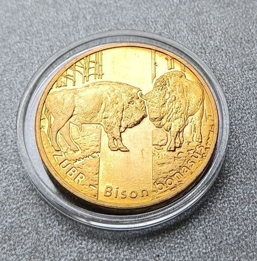 2 злотых 2013 год, UNC-  "Всемирная природа - Зубр"