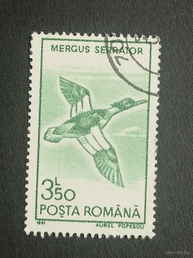 Румыния 1991. Птицы. Средний крохаль